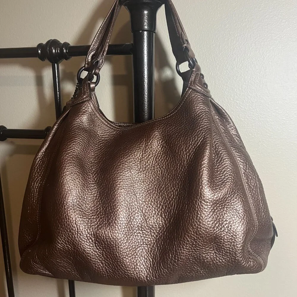 Coach Maggie #14313 Metallic Bronze Leather Bag & Wallet